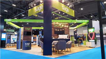 The finished exhibition stand built on a Qik-Link platform at Accountex